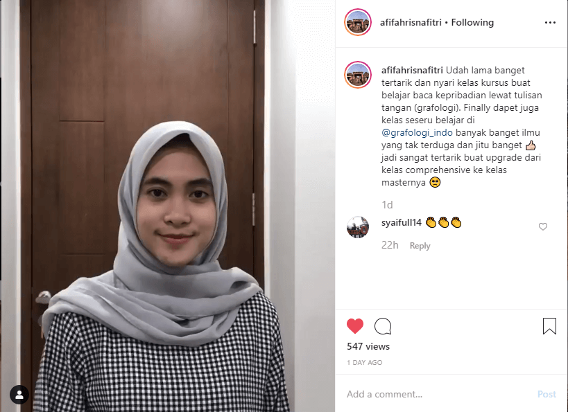 testimoni untuk graphology indonesia