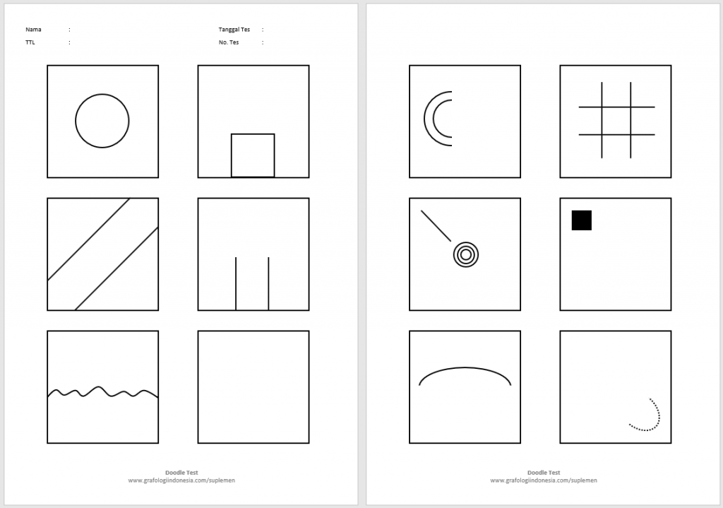 tes doodle arti gambar coretan arti warna 12 kotak