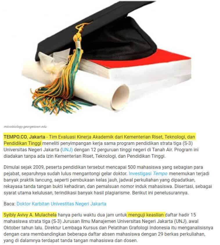 Pemalsuan Tanda Tangan Tempo Kementrian Grafonomi t