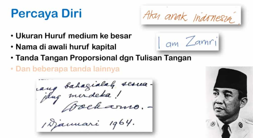 Percaya diri - grafologi penjurusan kuliah