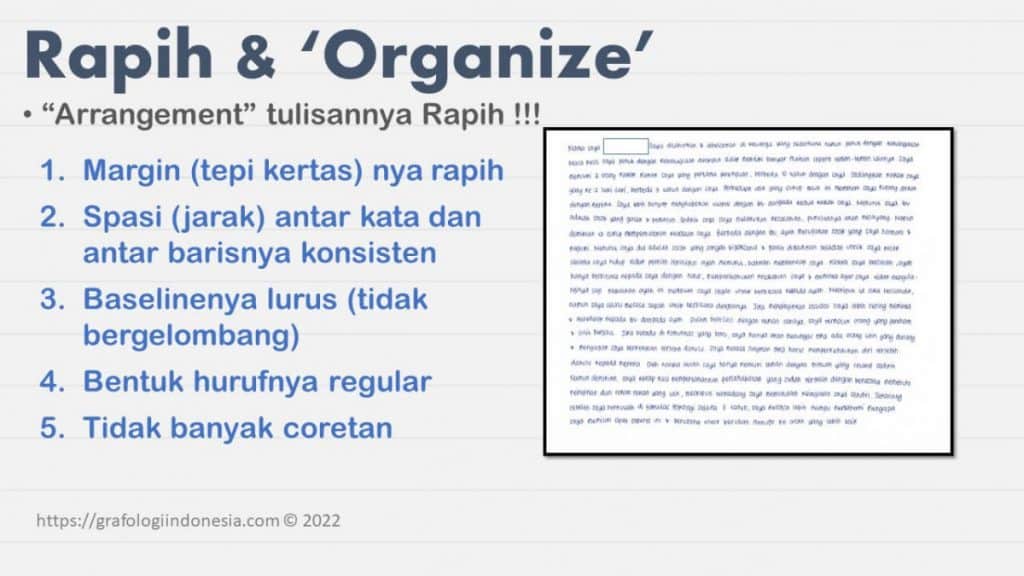 Terorganisir - Tanda Grafologi untuk Perusahaan Seleksi Rekrutmen t