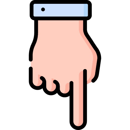 down pointing arah panah nunjuk jari