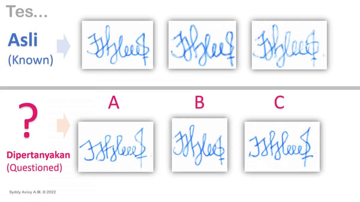tes kasus ttd julaeha tanya grafonomi grafologi forensik t