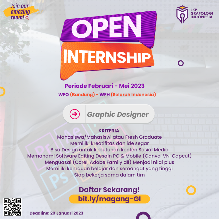 Loker Magang (Internship) - Graphic Designer LKP Grafologi Indonesia 2023