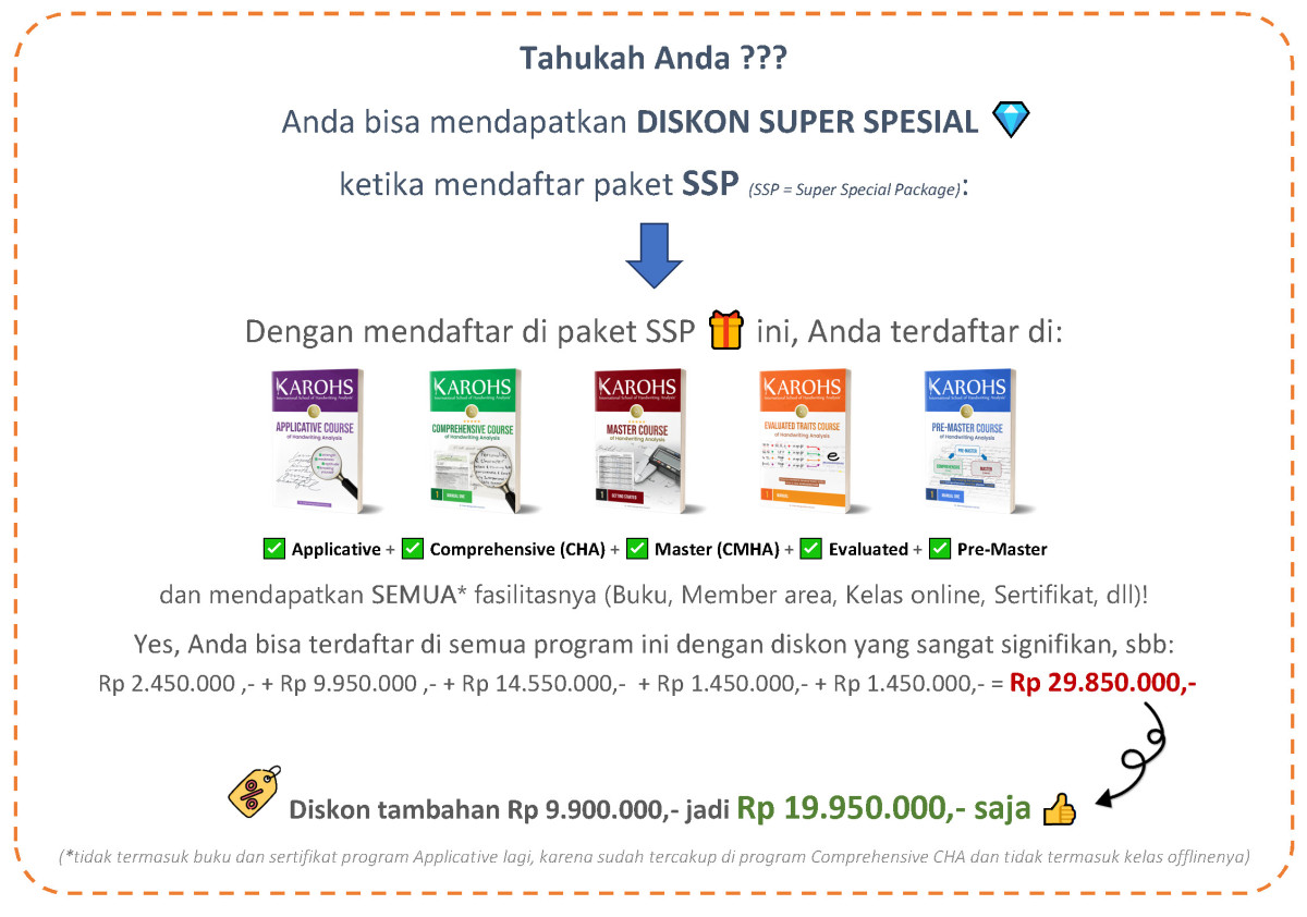 List harga kursus grafologi 2022 investasi karohs