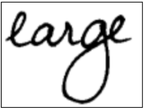 Terdapat loop yang lebar di bawah pada huruf “y”, “g”, dan “j”